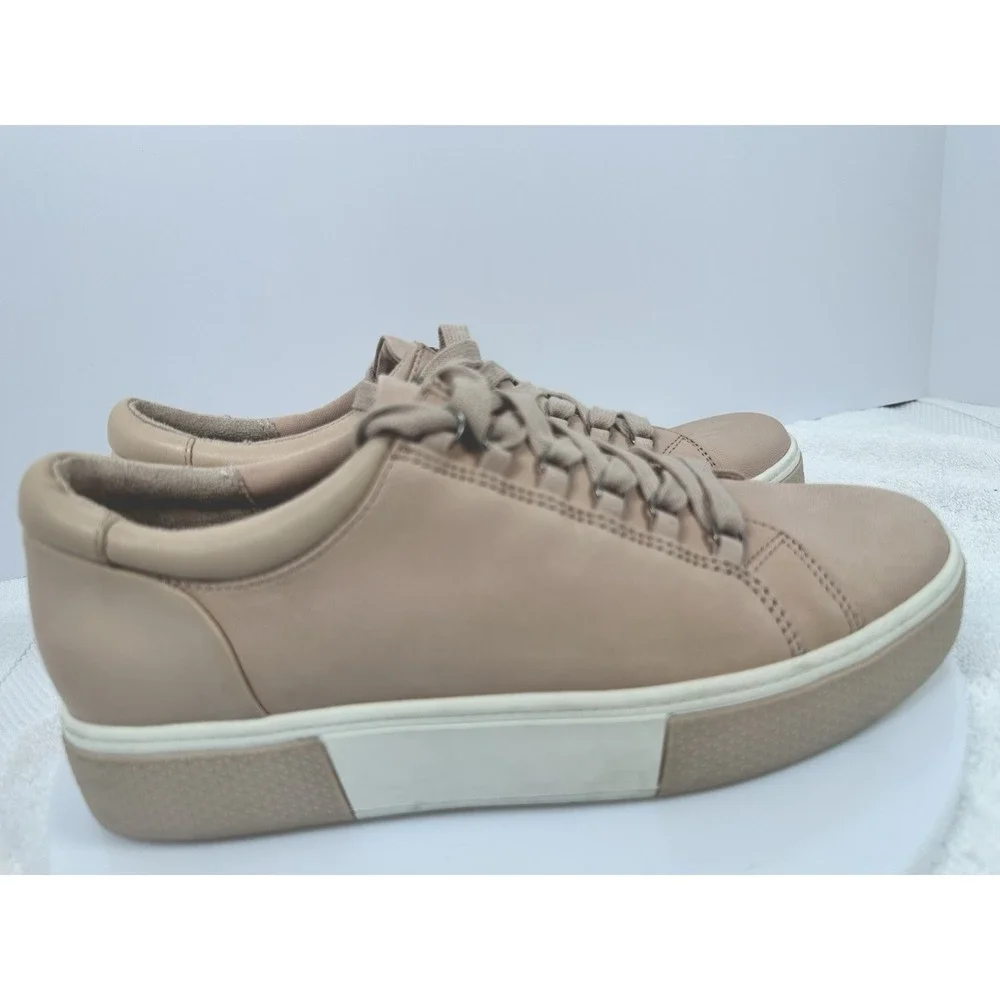 CARLSON Cnandes-Lea Women's Light Pink Laced Leather Sneakers Shoes Size 8.5‎